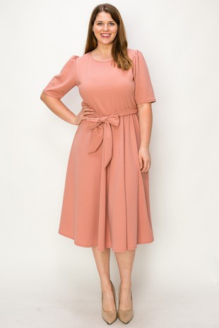 Amina Essence Midi Dress || Blush