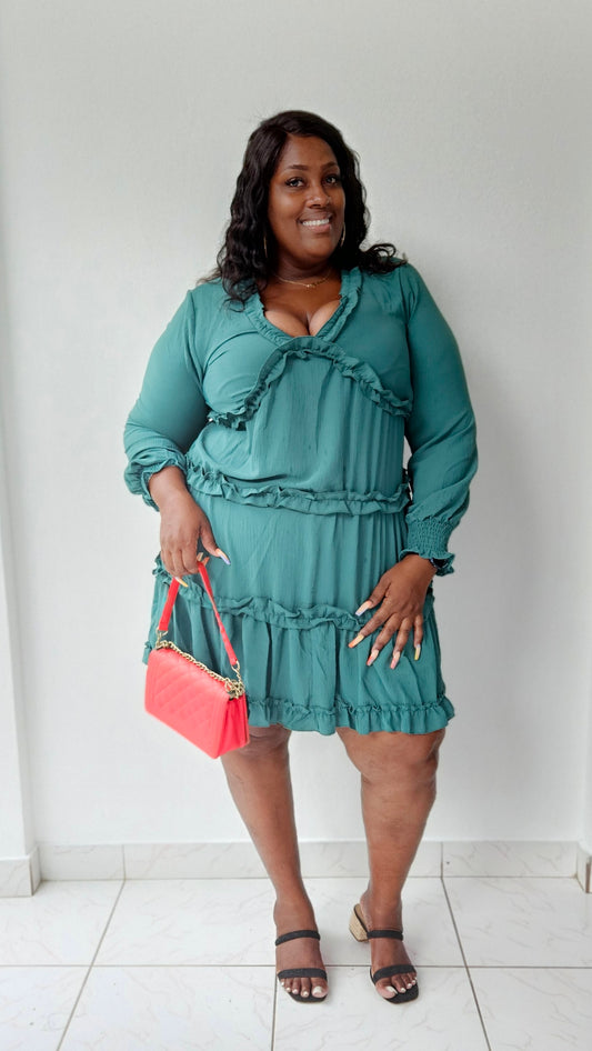Jada Ruffle Dress || Dk Jade