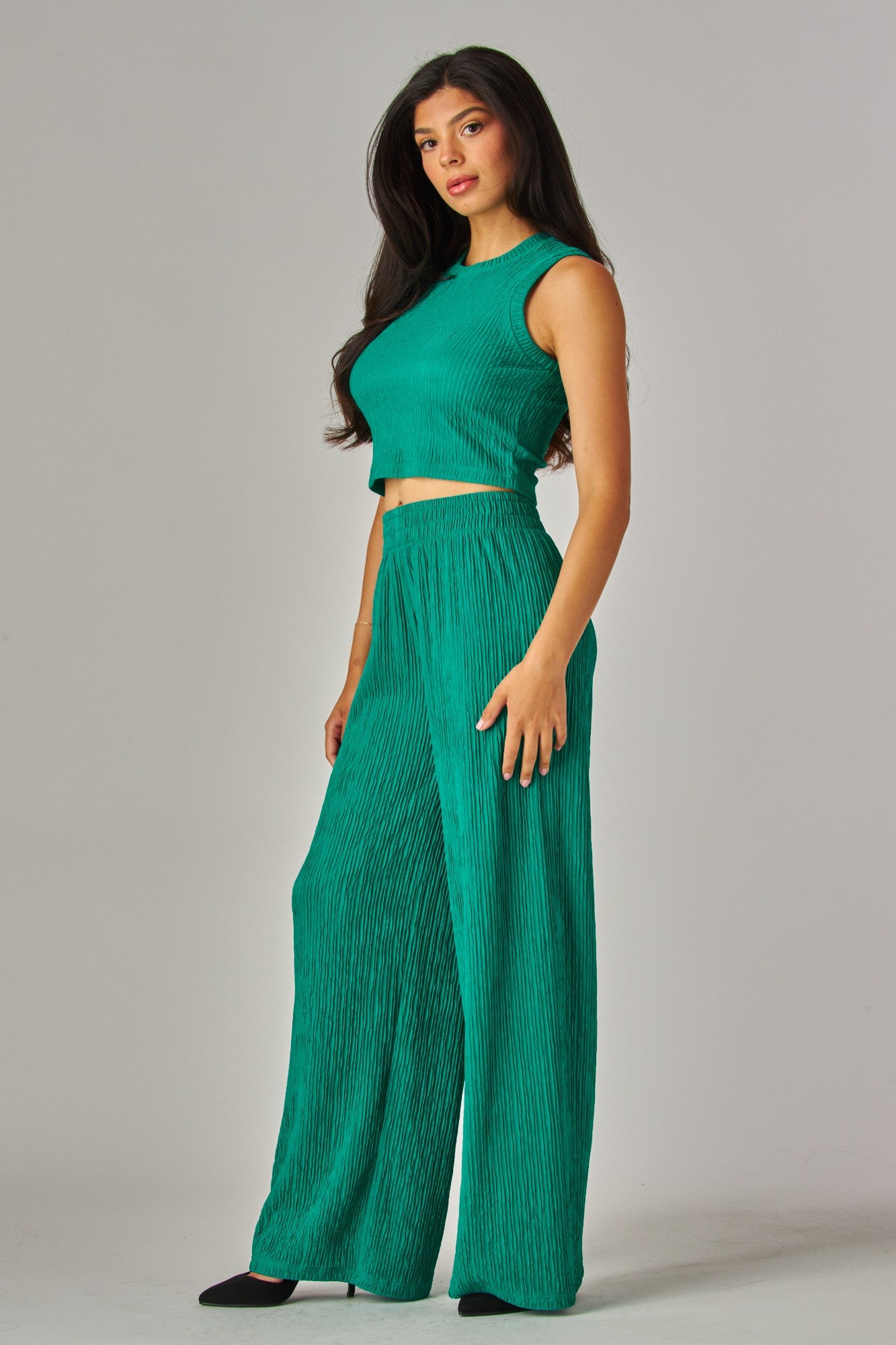 Tropical Tempo Pants Set || Emerald Green