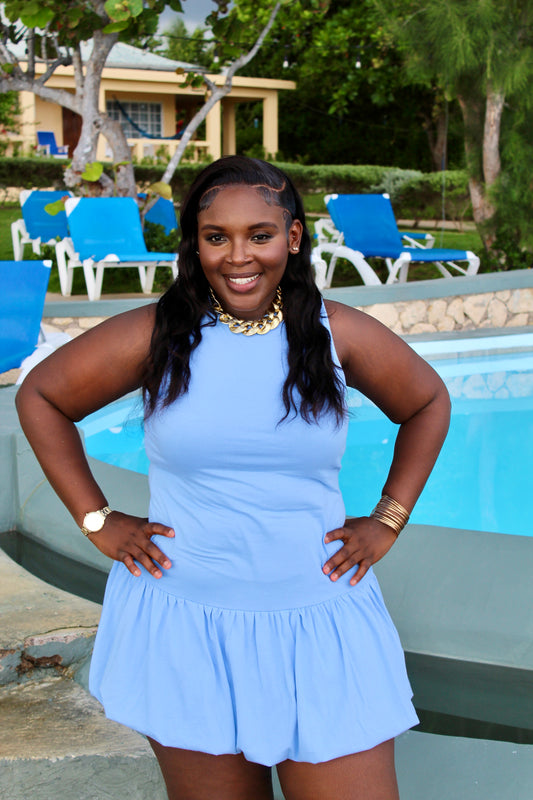 Blue Crush Bubble Dress || Sky Blue