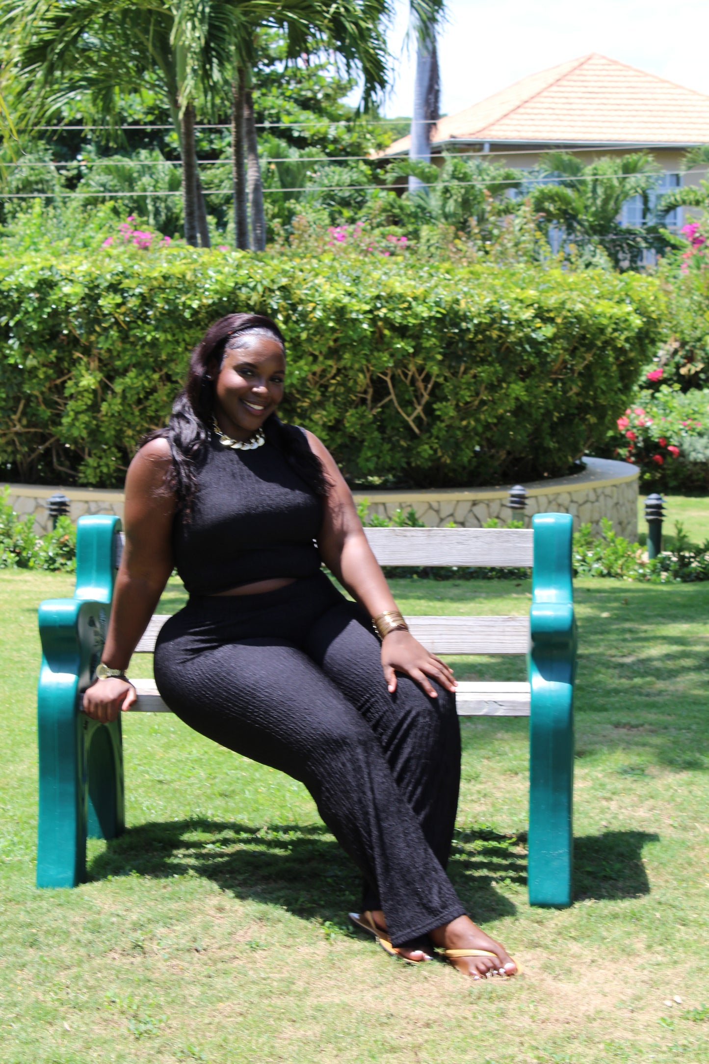 Tropical Tempo Pants Set || Black