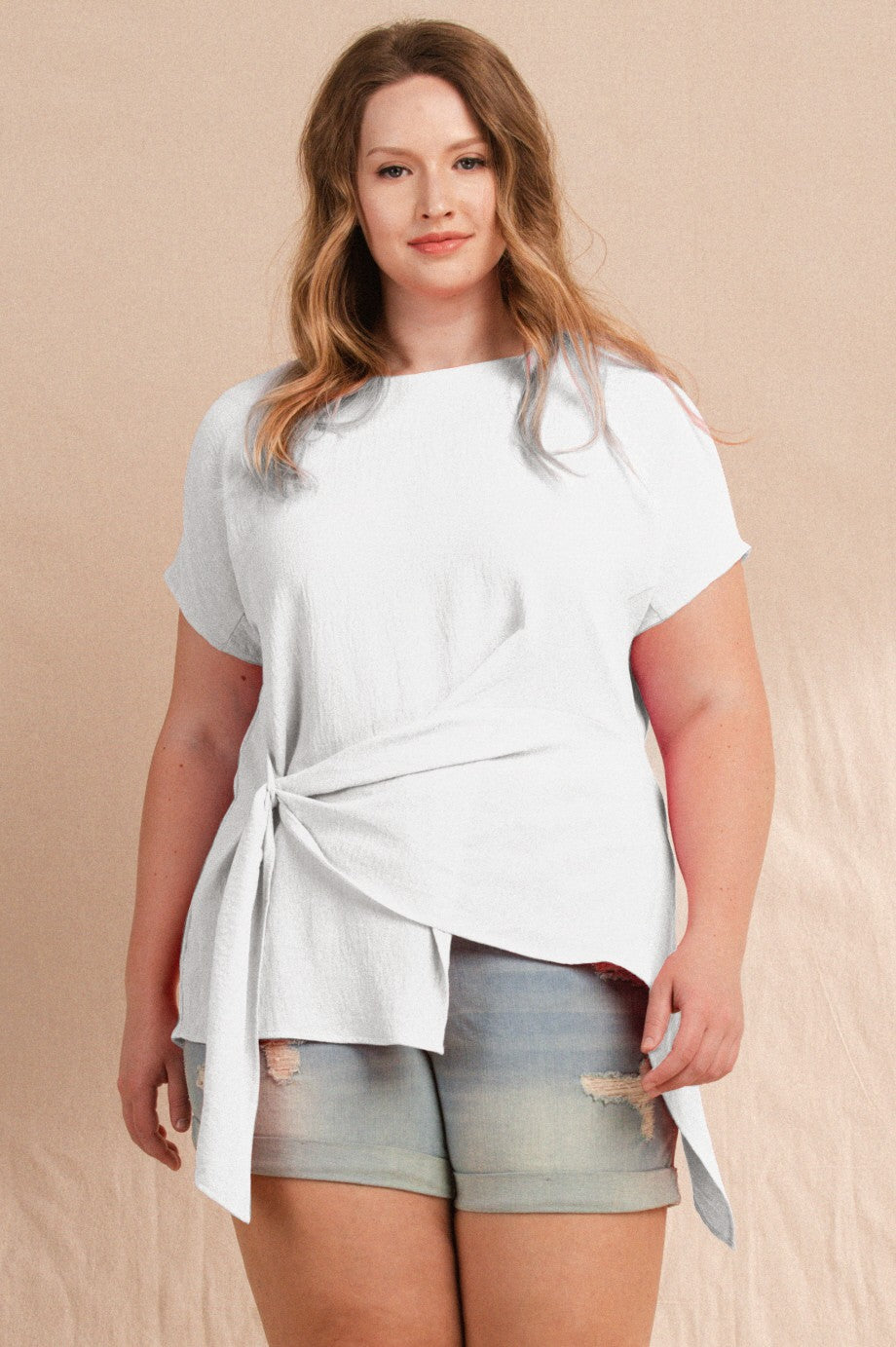 Duwana Asymmetric Blouse || Off White