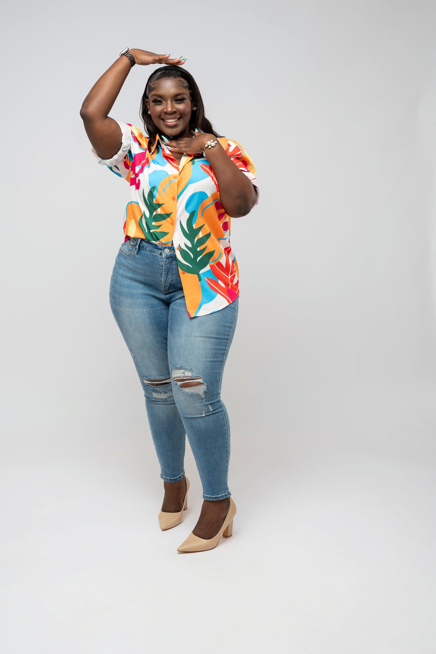 Island Vibes Button-Up Blouse