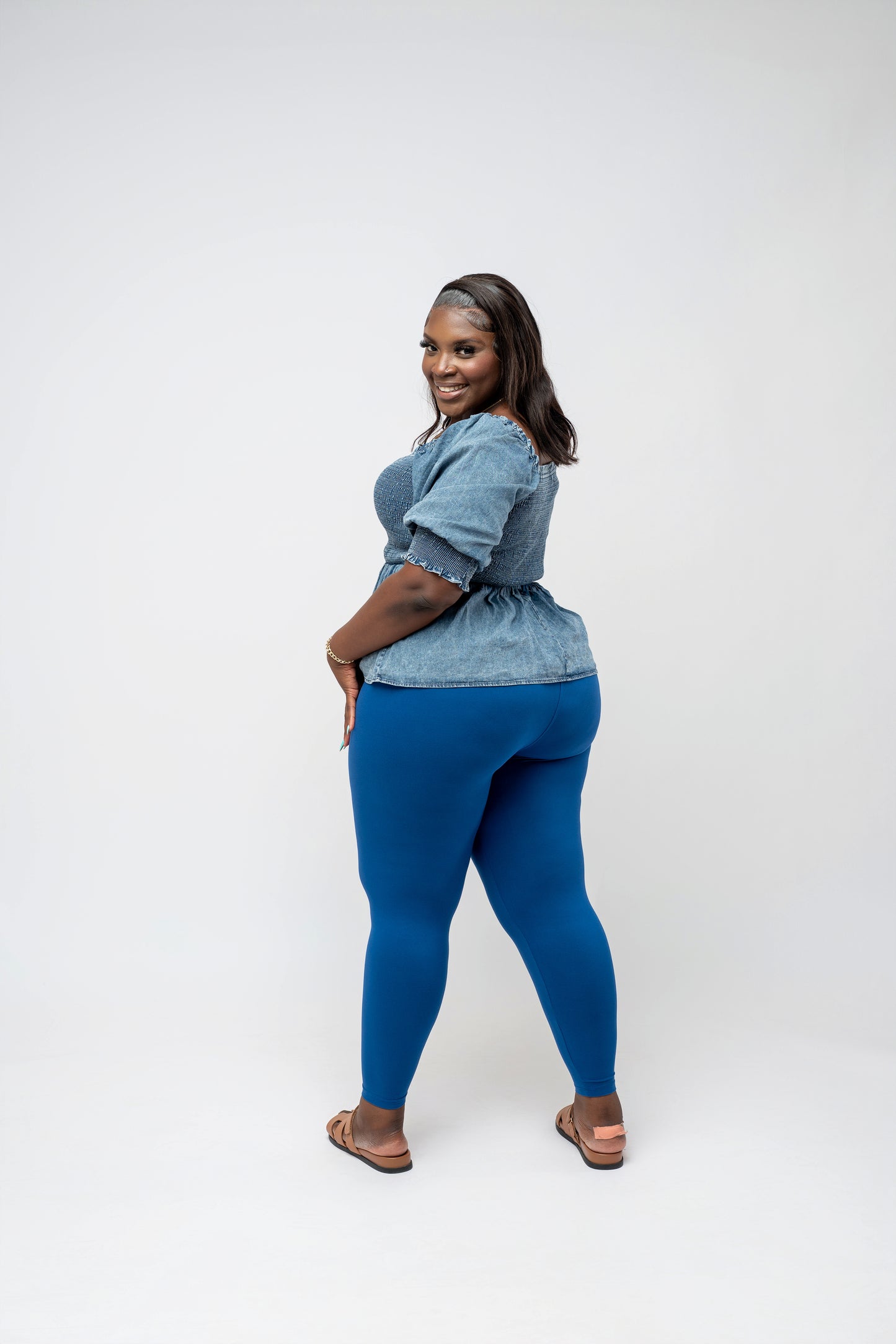 MicroFibre Premium Legging || Lt Navy