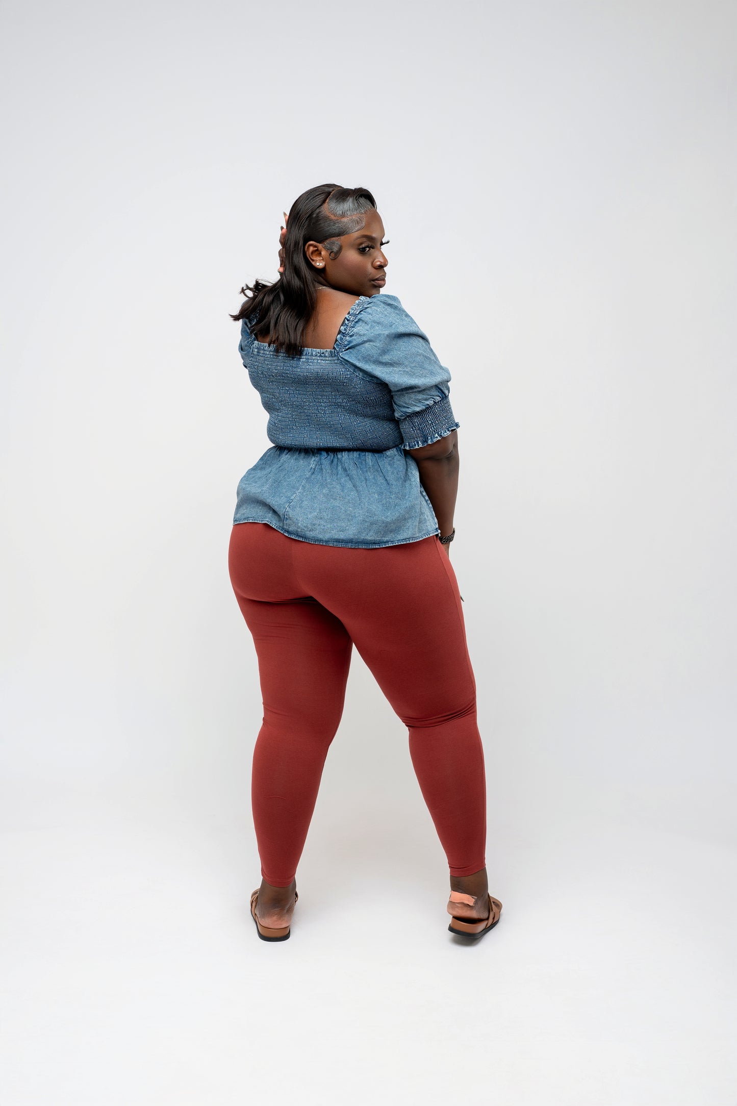 Premium Cotton legging || Rust