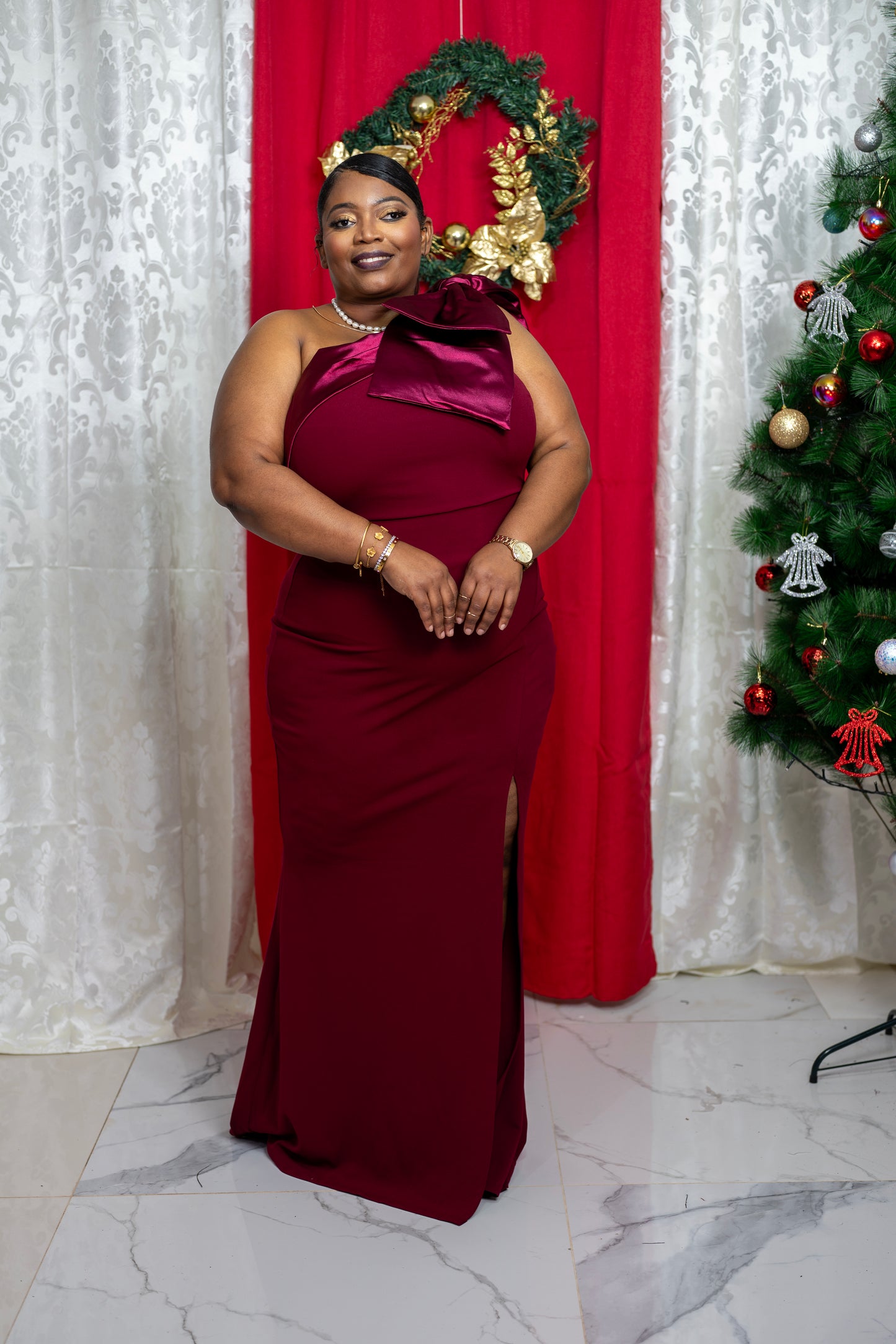 Midnight Muse Gown-Burgundy