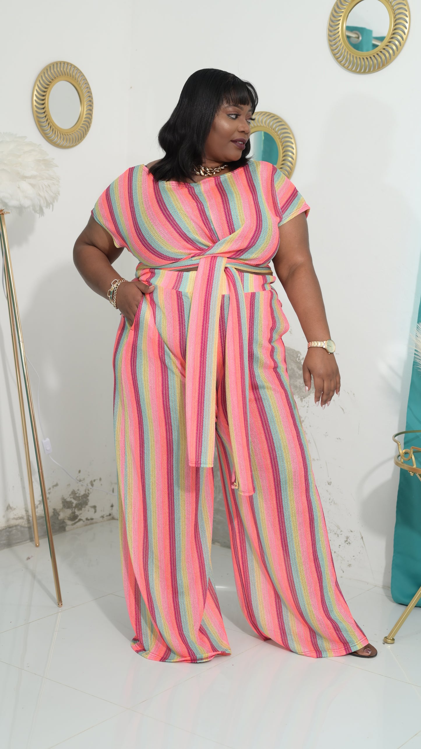 WRAP AROUND TOP AND PANTS SET