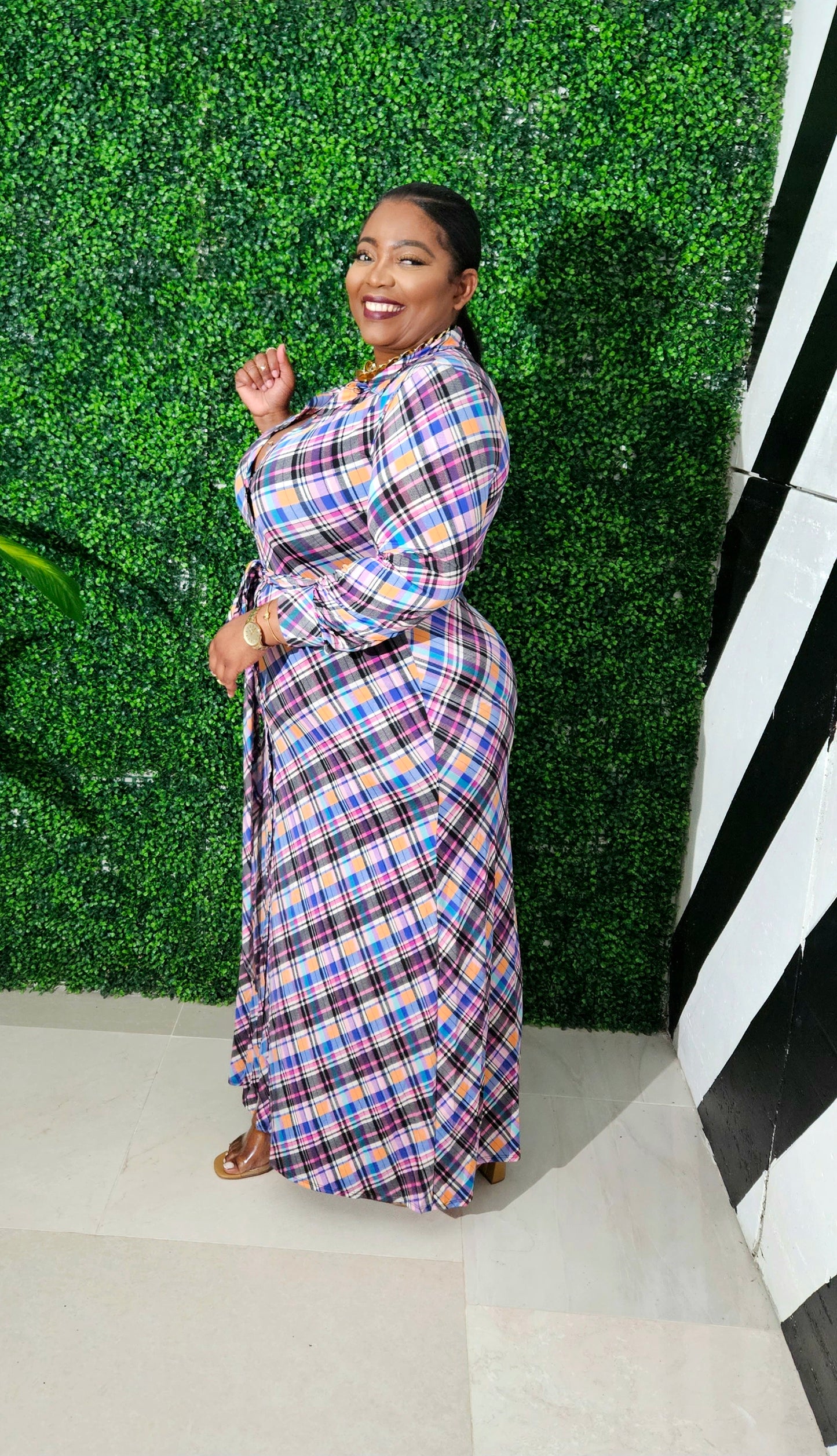 Plaid About You Maxi || Purple