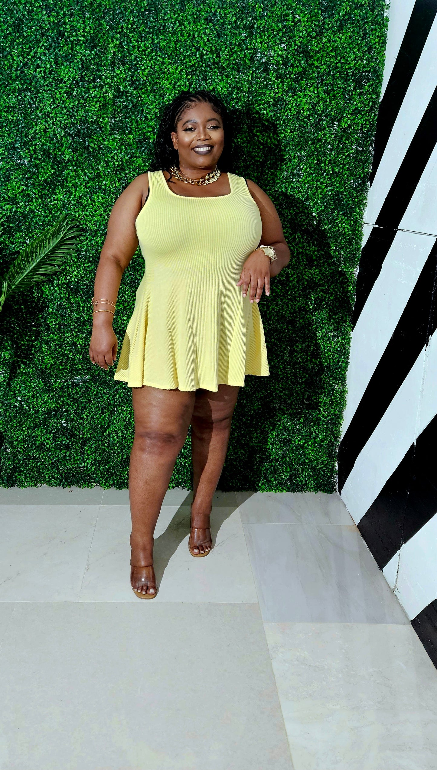 Tangerine Tease Mini Dress || Yellow