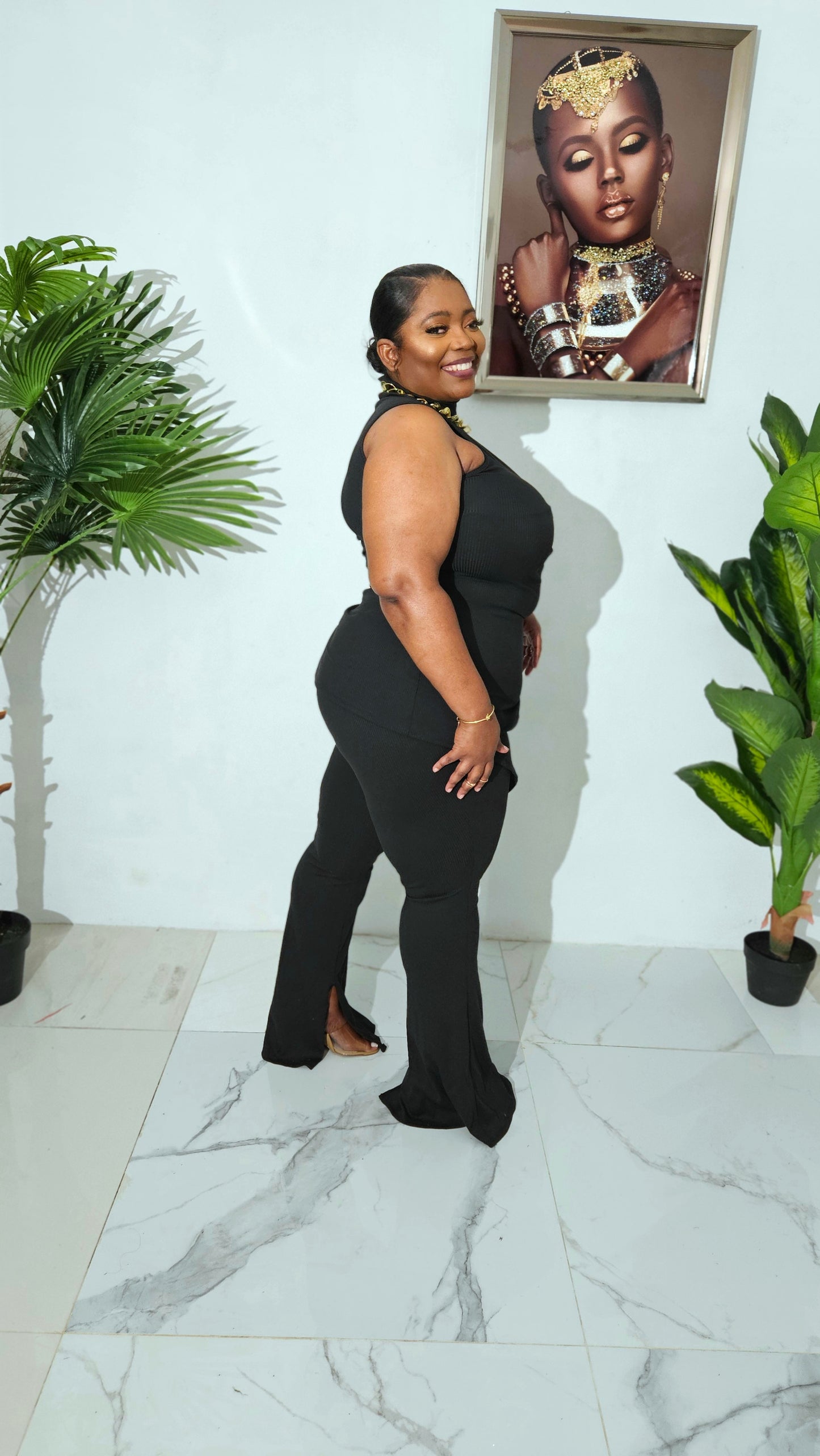 Sana 2PC Pants Set|| Black