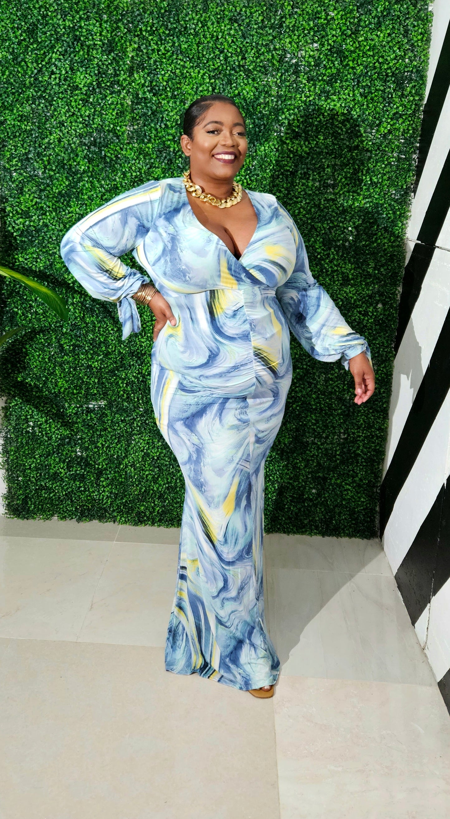 Swirl Elegance Maxi || Blue