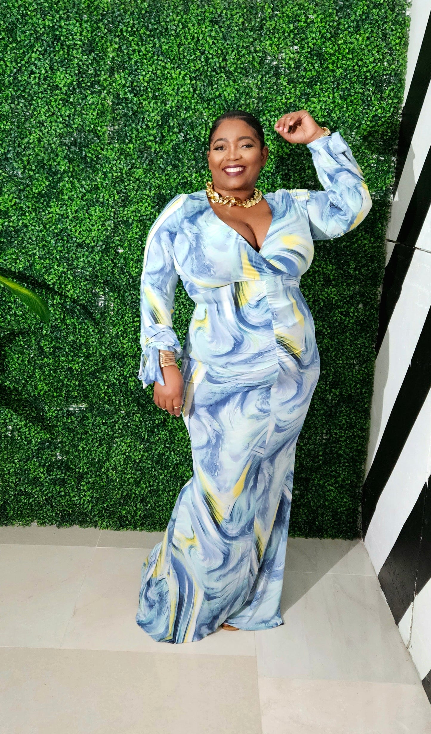 Swirl Elegance Maxi || Blue