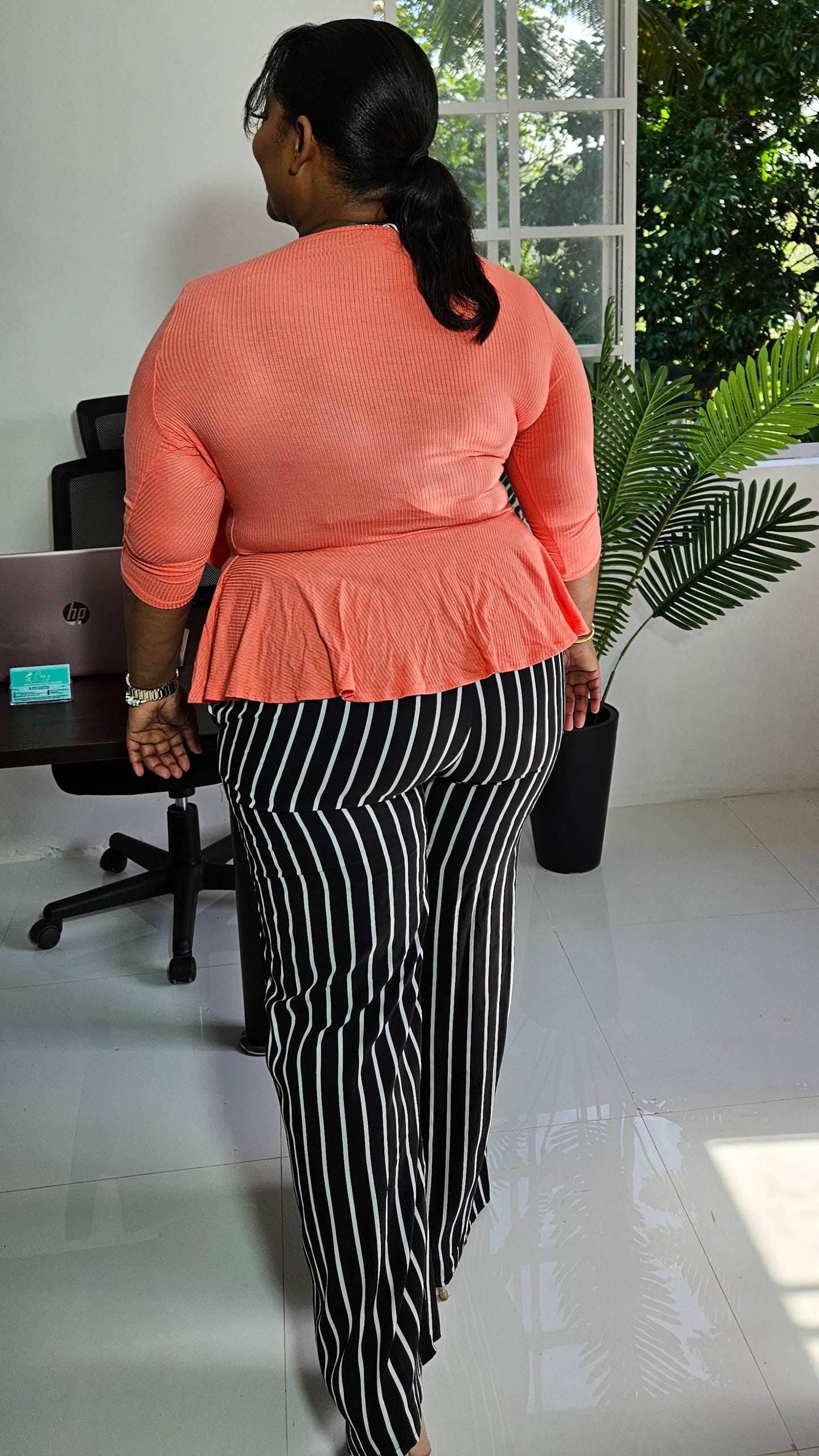 Peach Peplum Top