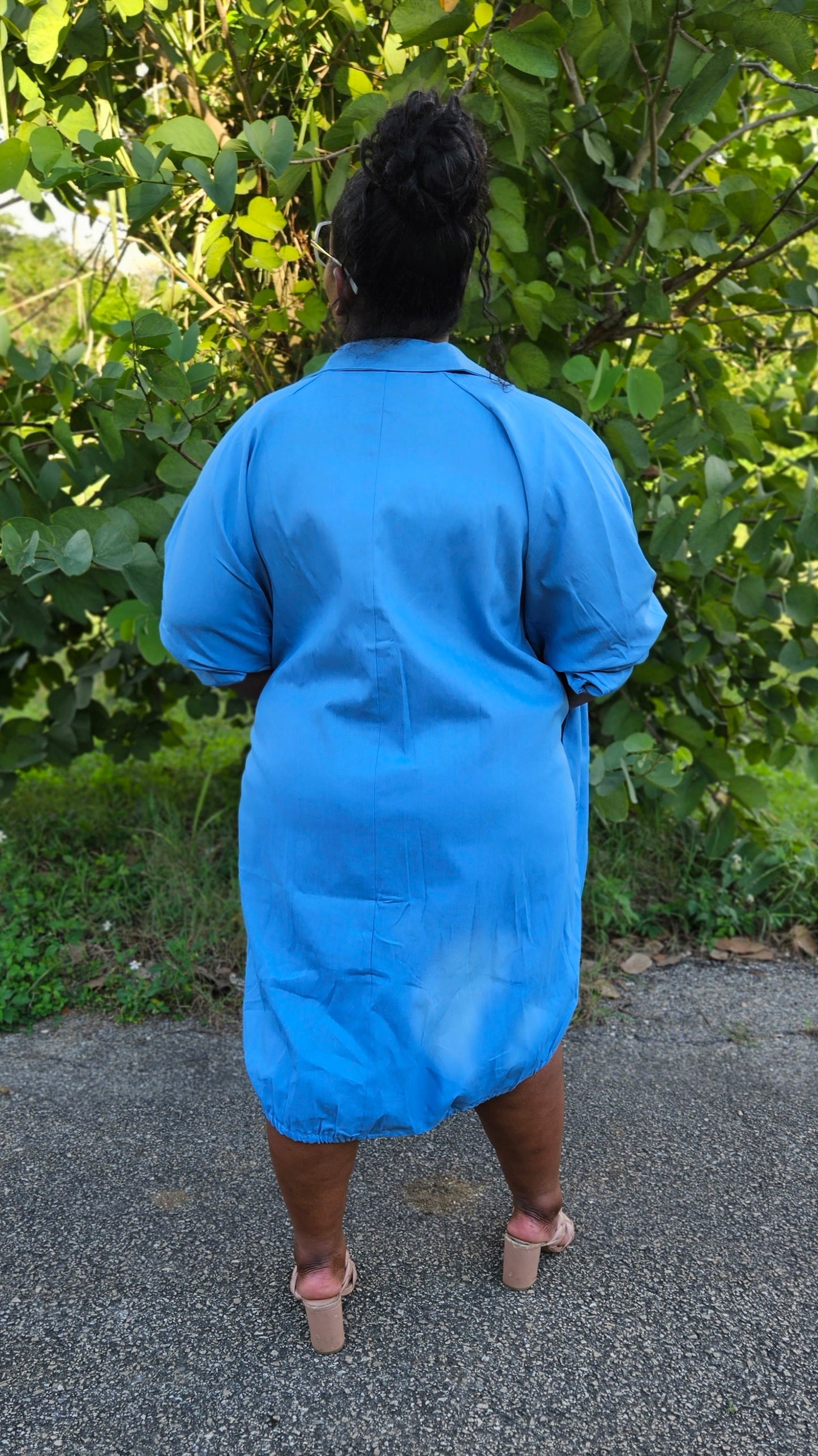 Oversized Jolly Shirt Dress || Light Denim