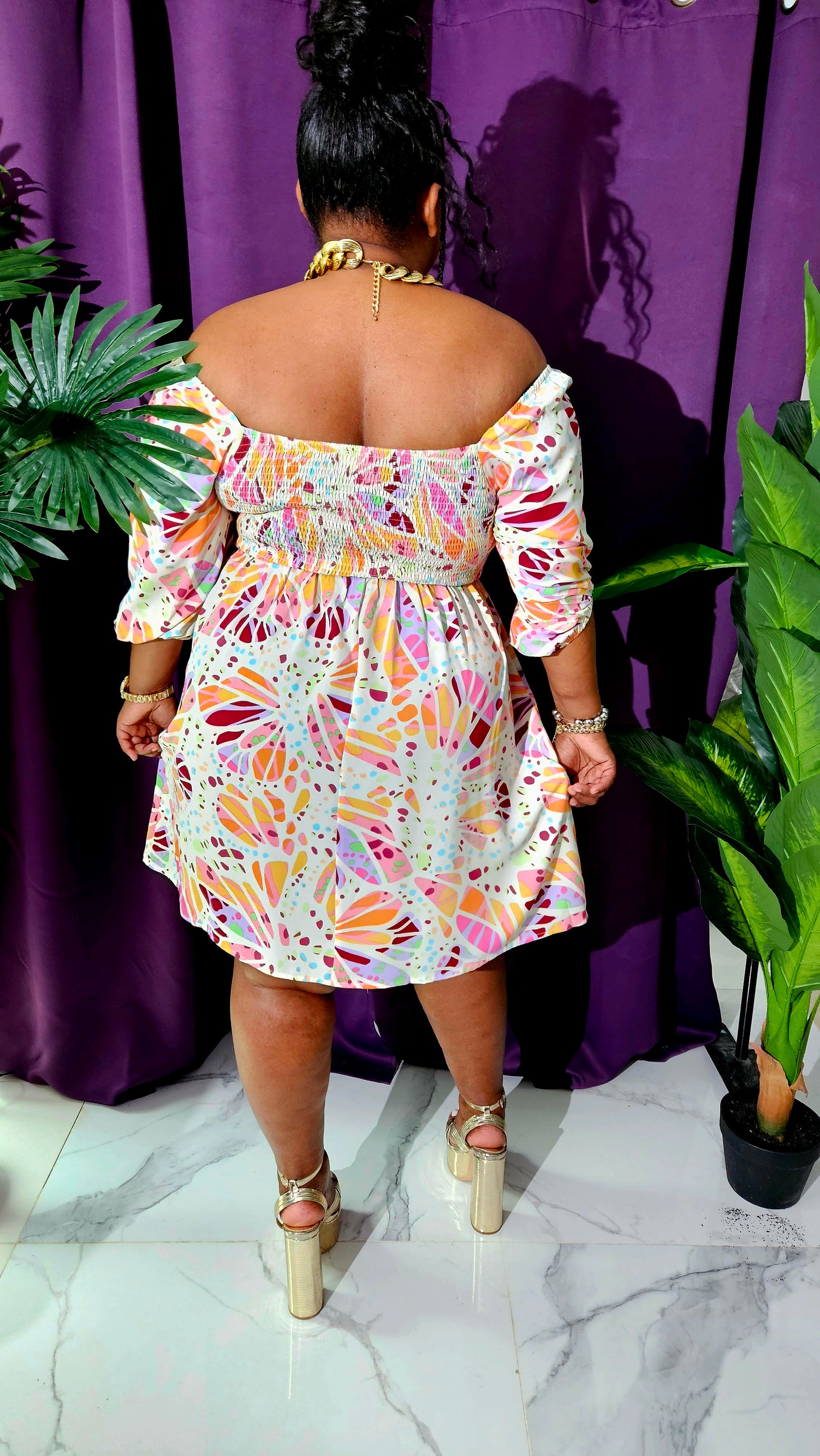 Jaylana Floral Printed Mini Dress