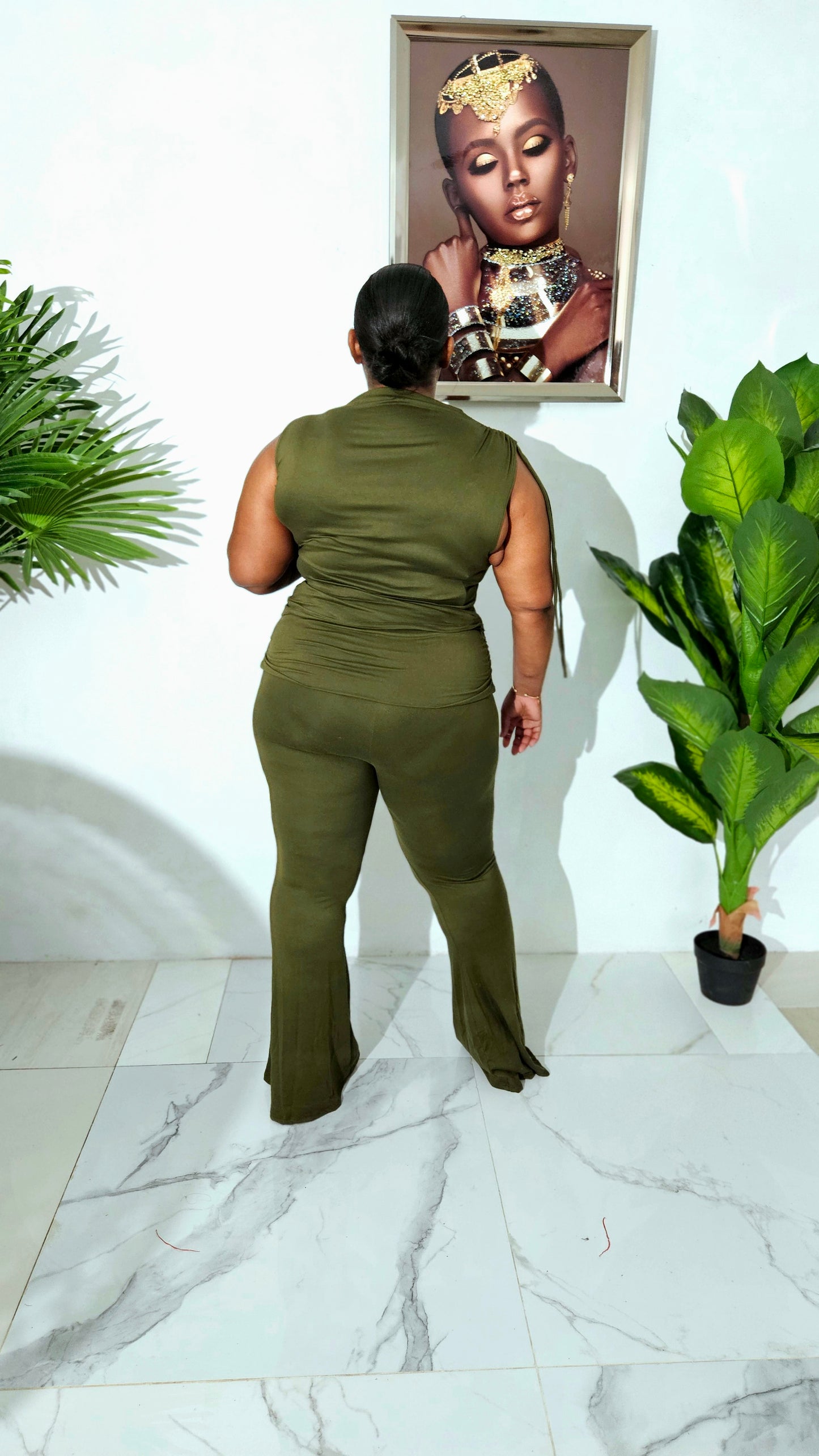 Sleek Motion Pants Set || Olive