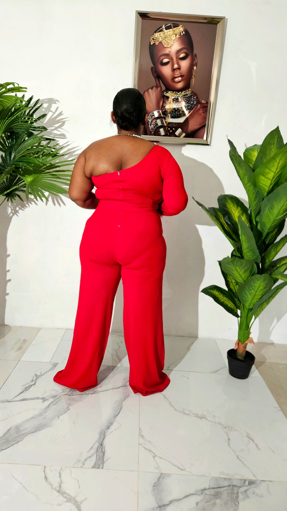 Regal Heiress Jumpsuit || Red