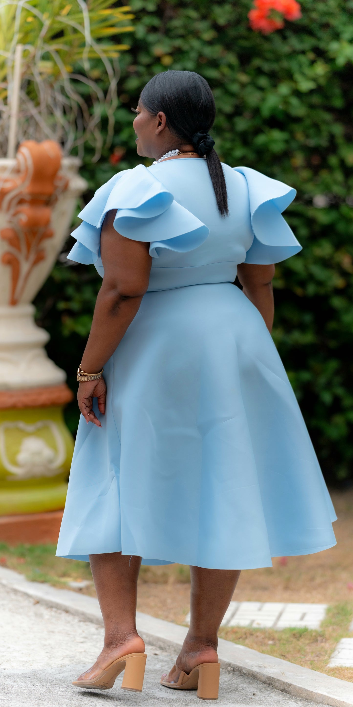 Celeste Charm Midi Dress || Powder Blue