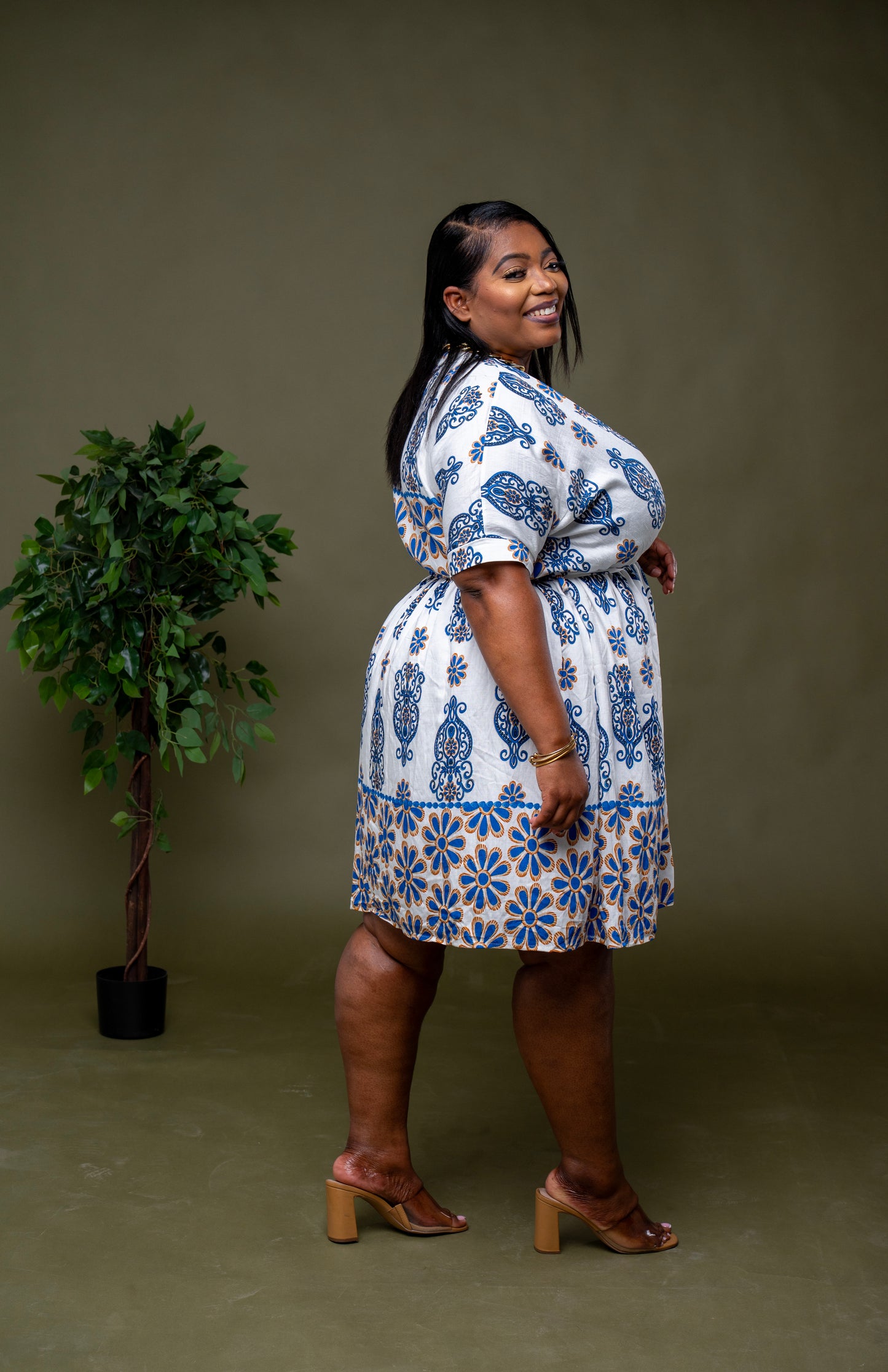 Santorini Stroll Dress || Blue