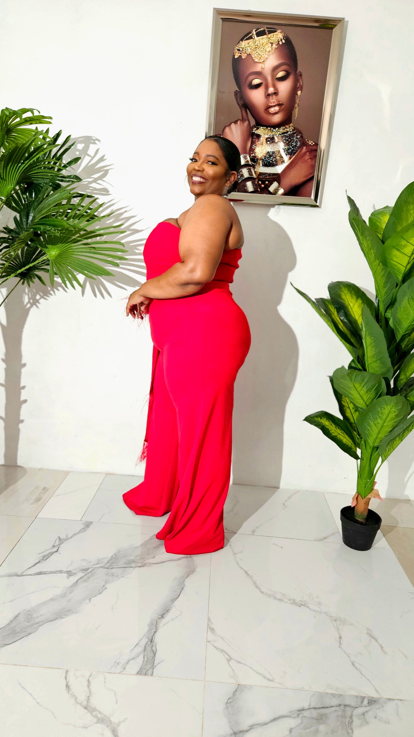 Regal Heiress Jumpsuit || Red