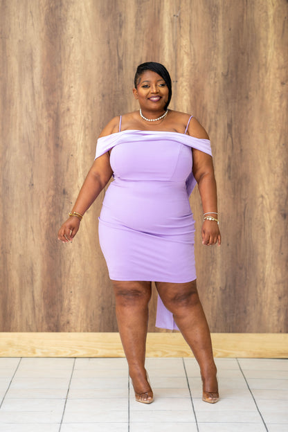 Bow & Beautiful Mini Dress || Lavender