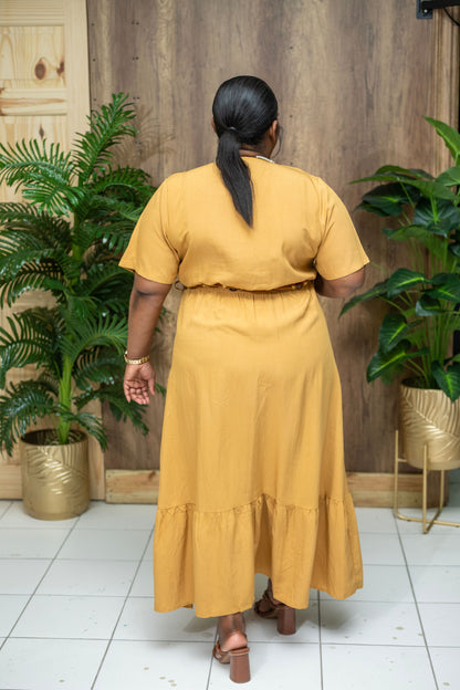 Easy Like Sunday Maxi Dress || Mustard