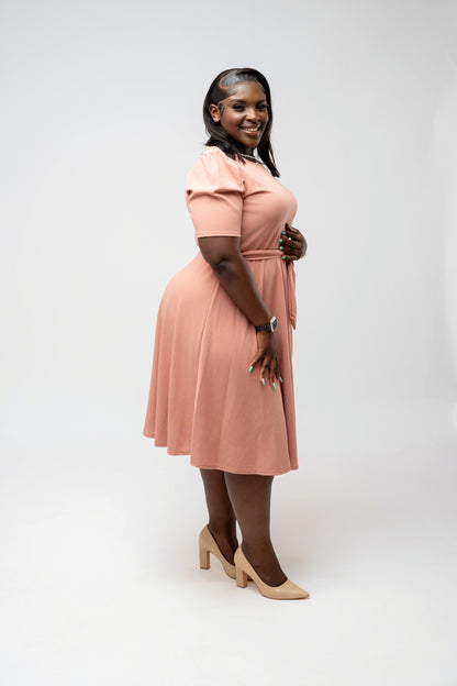 Amina Essence Midi Dress || Blush