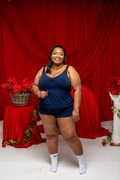 Ella Camisole Short Pajama Set || Navy