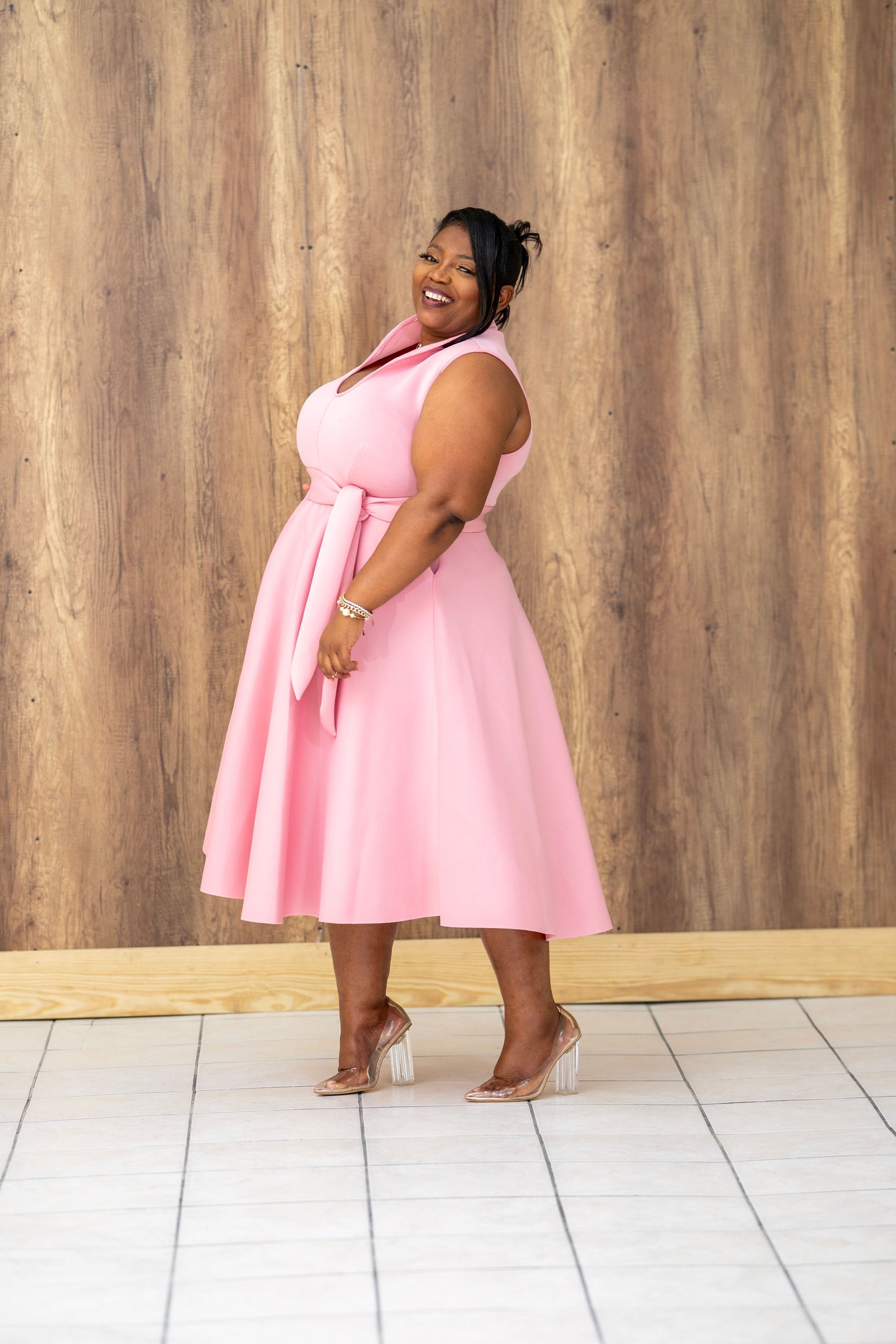 Pure Grace Midi Dress || Blush