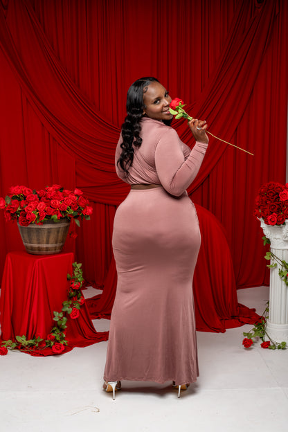 Draped in Love Skirt Set || Mauve