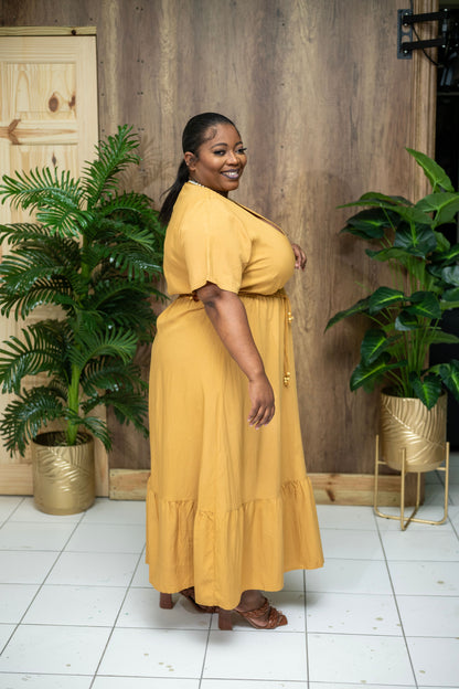 Easy Like Sunday Maxi Dress || Mustard