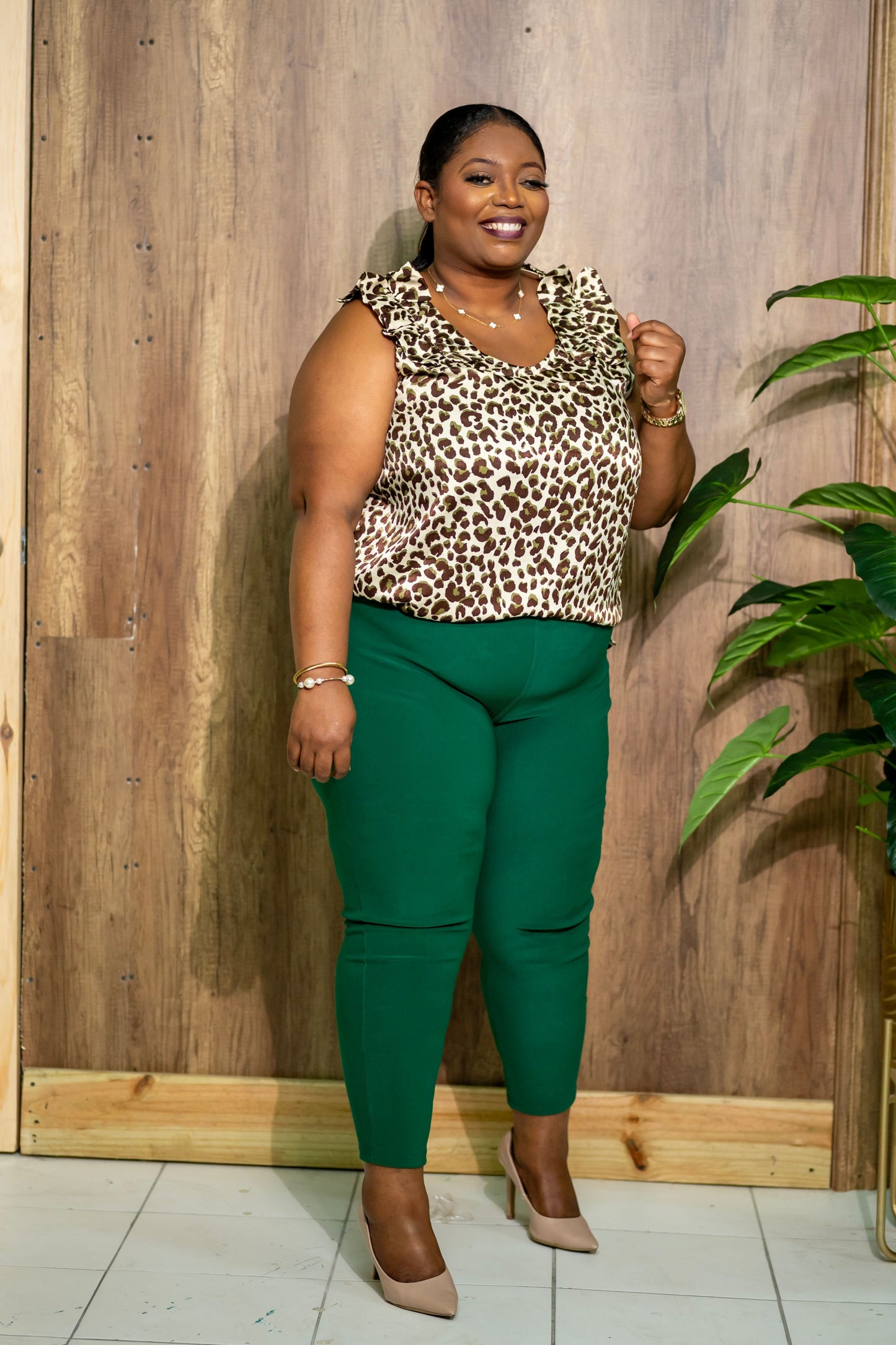 Leopard Satin Top