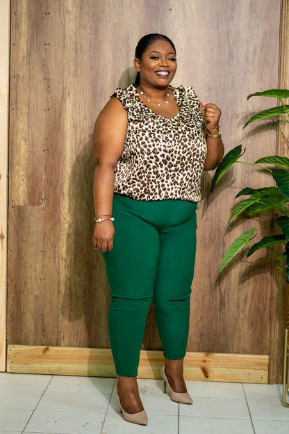 Leopard Satin Top