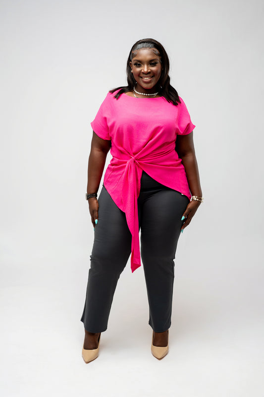 Duwana Asymmetric Blouse || Pink