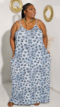 Load image into Gallery viewer, Dria Leopard Cami Maxi Dress || Blue Grey
