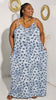 Dria Leopard Cami Maxi Dress || Blue Grey