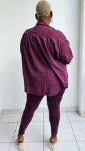 Load image into Gallery viewer, Sassy Shacket &amp; Legging Set || Eggplant
