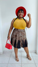 Load image into Gallery viewer, Lacy Skirt Set || Mustard &amp; Leopard