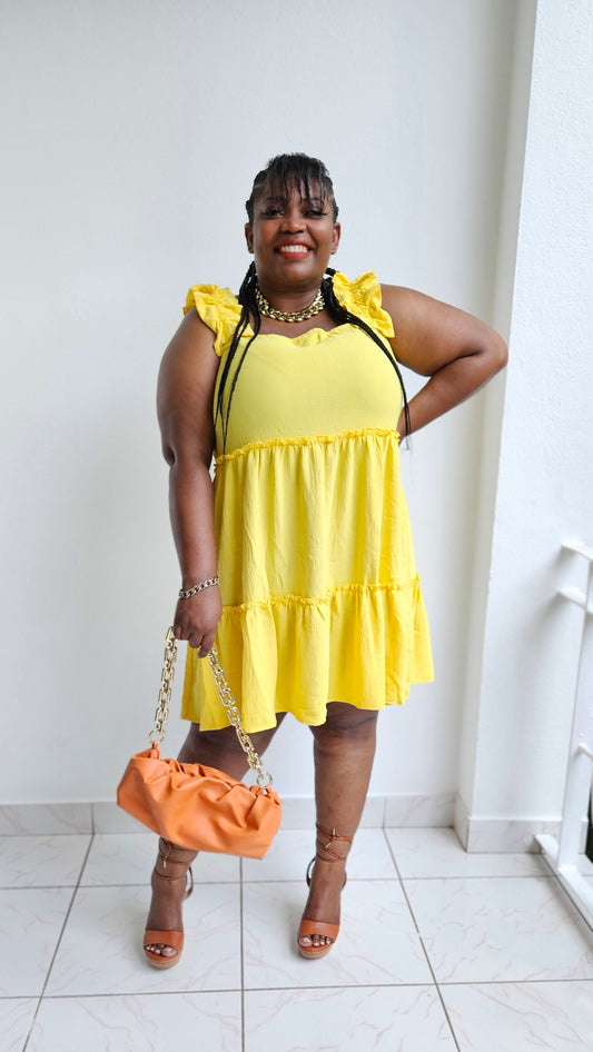 Niki Smock Dress || Yellow