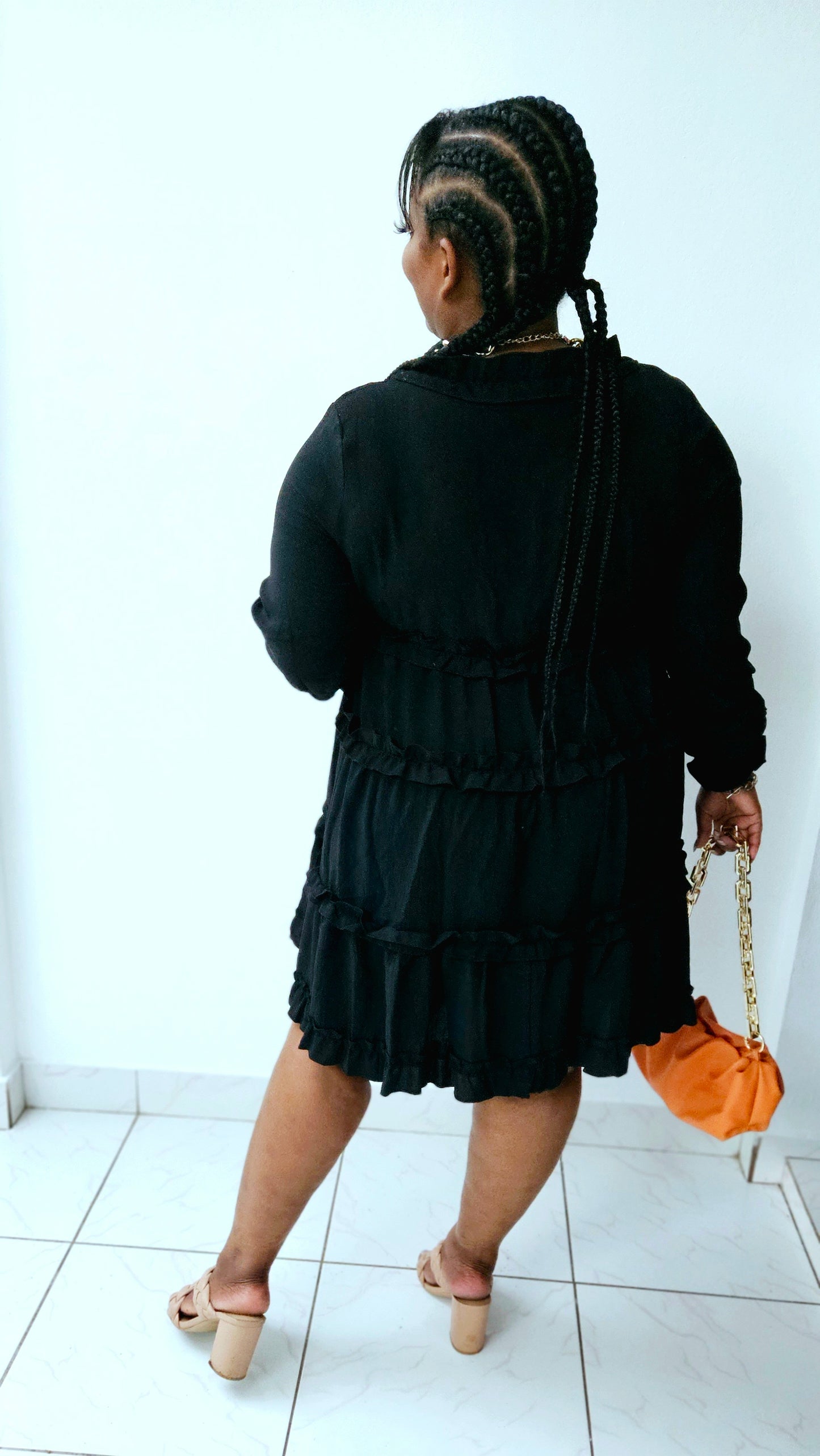 Jada Ruffle Dress || Black