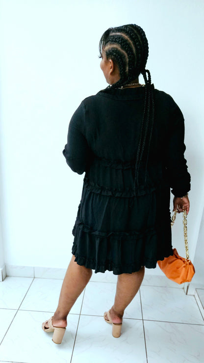Jada Ruffle Dress || Black
