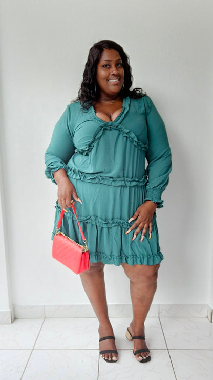 Jada Ruffle Dress || Dk Jade