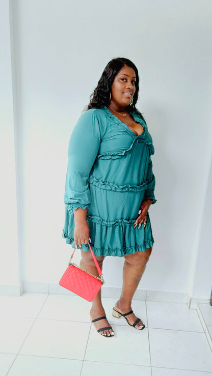 Jada Ruffle Dress || Dk Jade