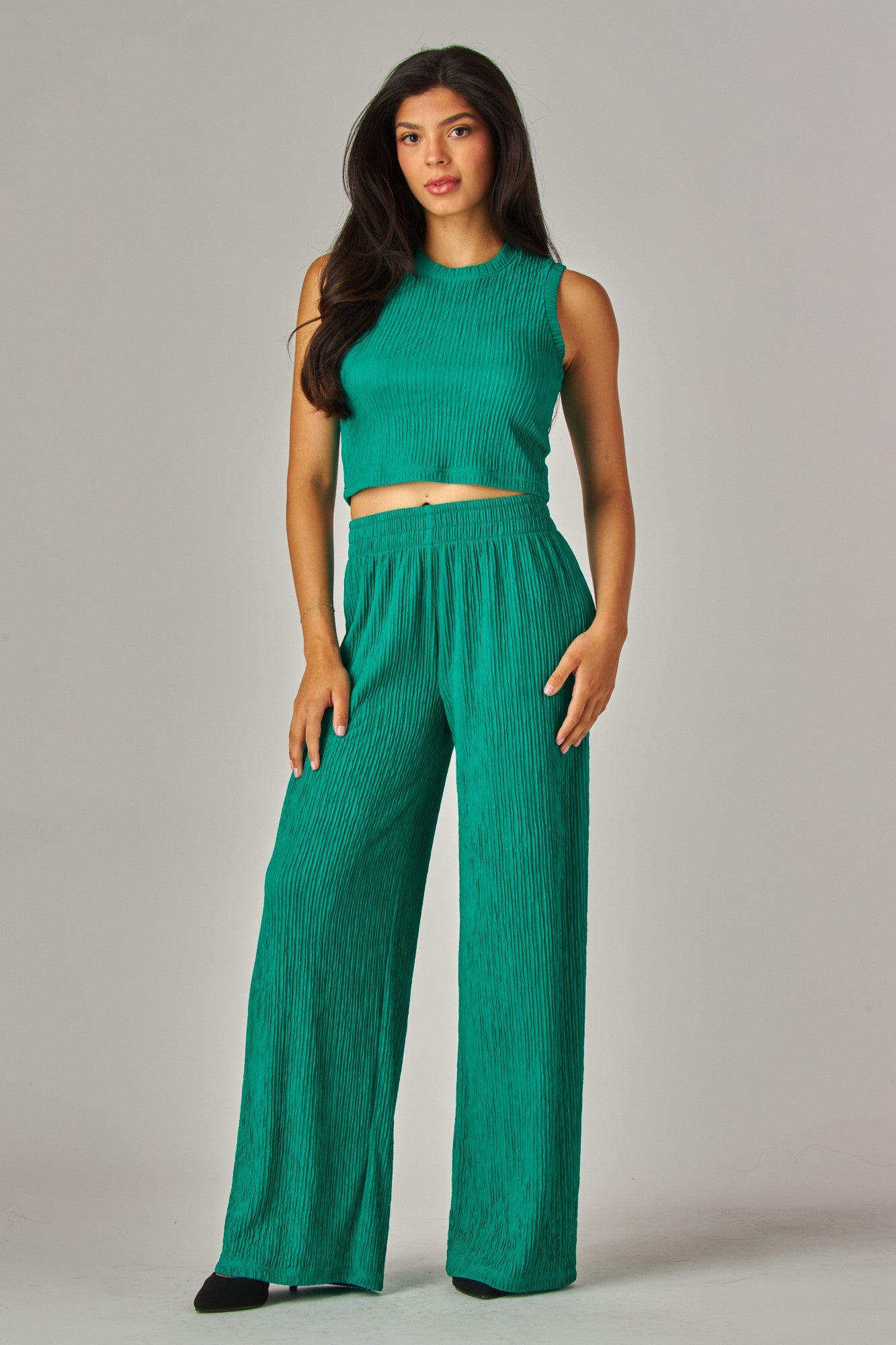 Tropical Tempo Pants Set || Emerald Green
