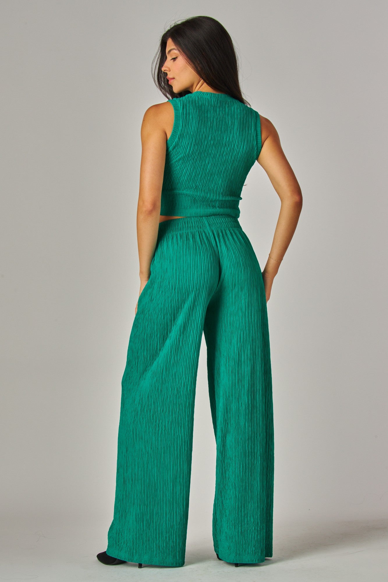 Tropical Tempo Pants Set || Emerald Green