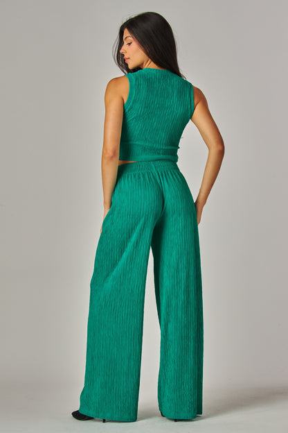 Tropical Tempo Pants Set || Emerald Green