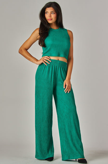 Tropical Tempo Pants Set || Emerald Green