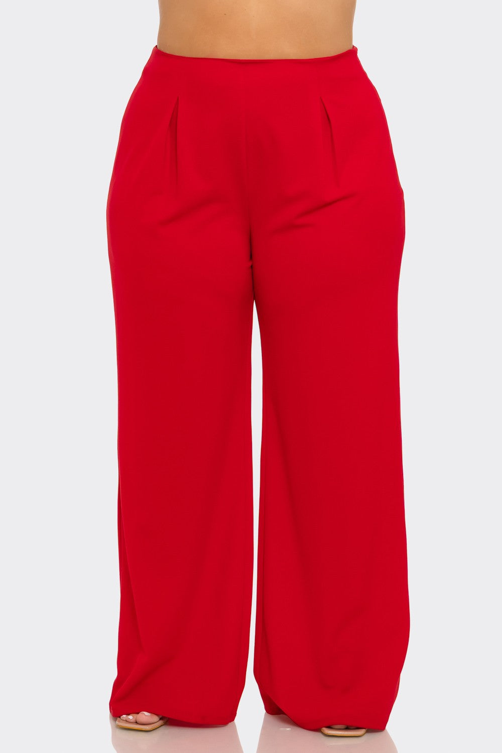 Flow Wide-Leg Pants || Red
