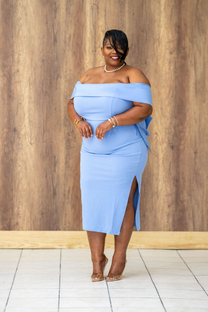 Once Upon a Bow Enchanted Midi Dress || Sky Blue