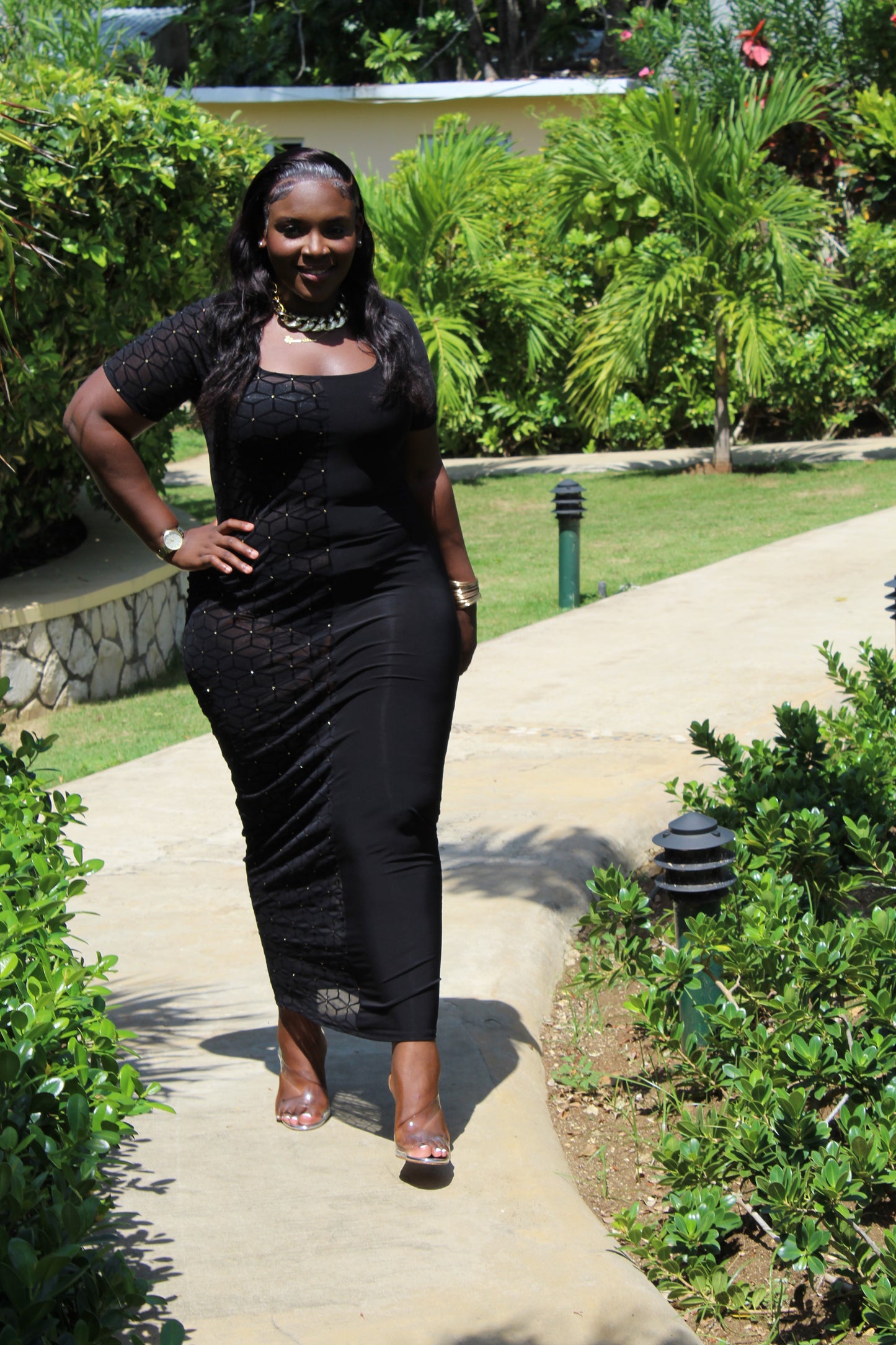 Midnight Illusion Dress || Black